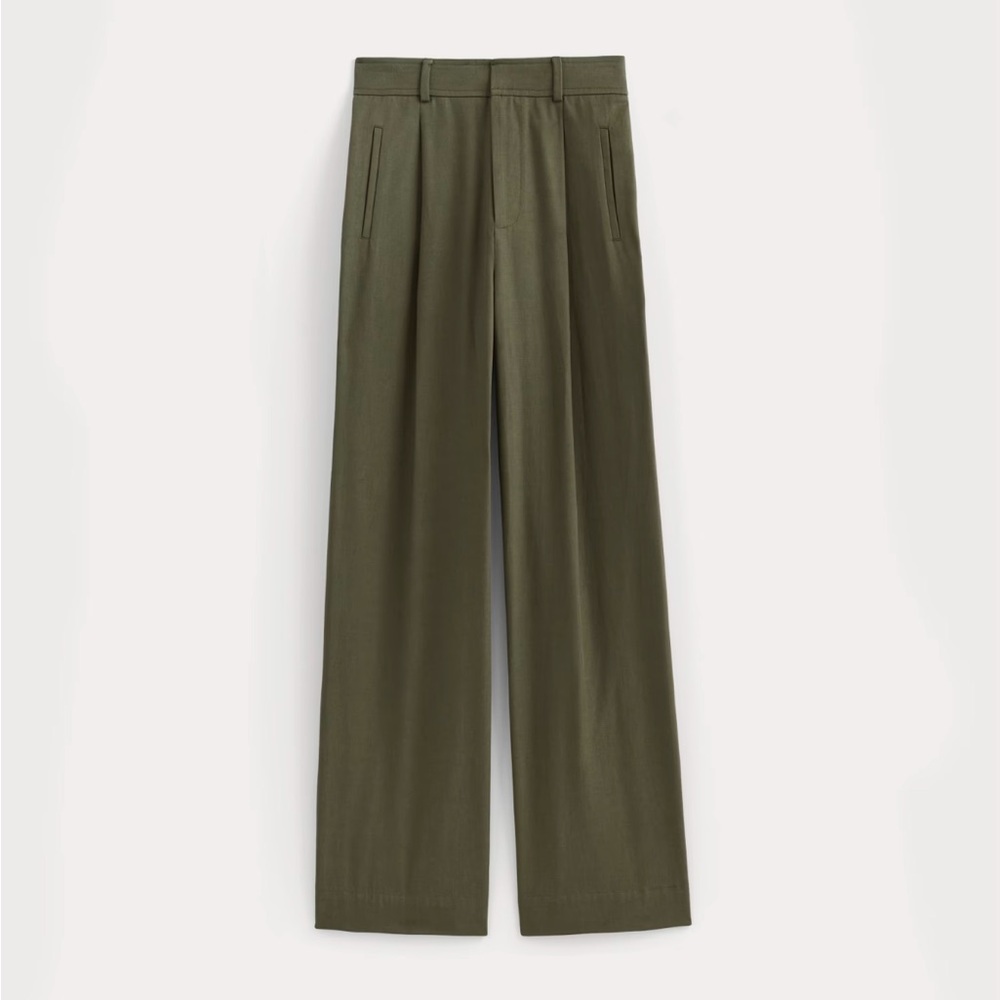 NWT Everlane The Draper Pleated Pant in Buttersmooth fabric - Kalamata - 2 short